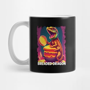 Bearded Dragon Playing with Bread Funny Lizard Lover Mug